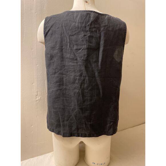 Click by Color Me Cotton Women's Size Large Linen Tank Top Sleeveless Shirt‎ - Picture 2 of 6